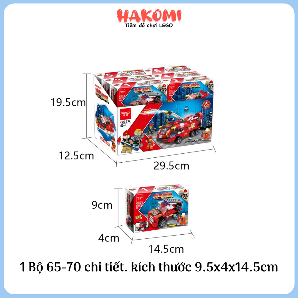 Đồ Chơi Lego Swat Cứu Hỏa - Mô Hình Lắp Ráp Xe Ôto, Máy Bay Trực Thăng Cho Bé