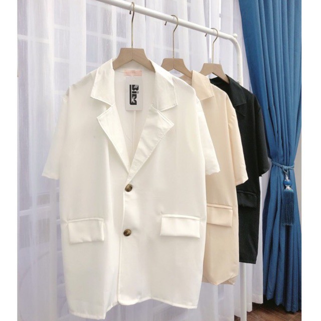 [Mã WASTMAY giảm 15% tối đa 30K đơn 150K] Áo blazer - áo vest nữ tay lỡ shynstores vải đũi 2 cúc dày dặn có túi trước | BigBuy360 - bigbuy360.vn
