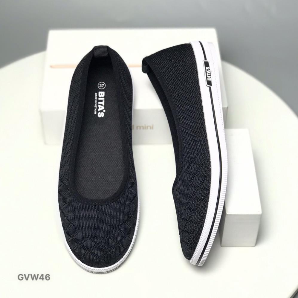 Giày thể thao nữ BITAS ❤️FREESHIP❤️ Giày vải đi bộ, chạy bộ vải dệt mềm đế cao su GVW46 JKK