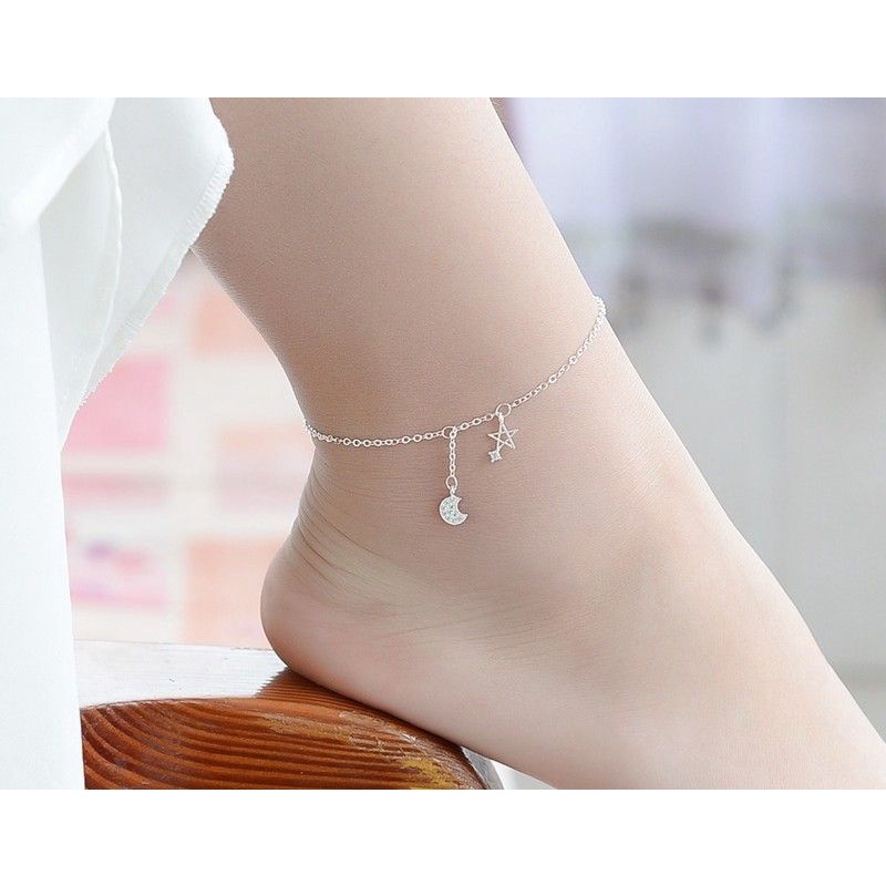 Lắc chân nữ bạc 925 kiểu Hàn xinh yêu bảo hành vĩnh viễn