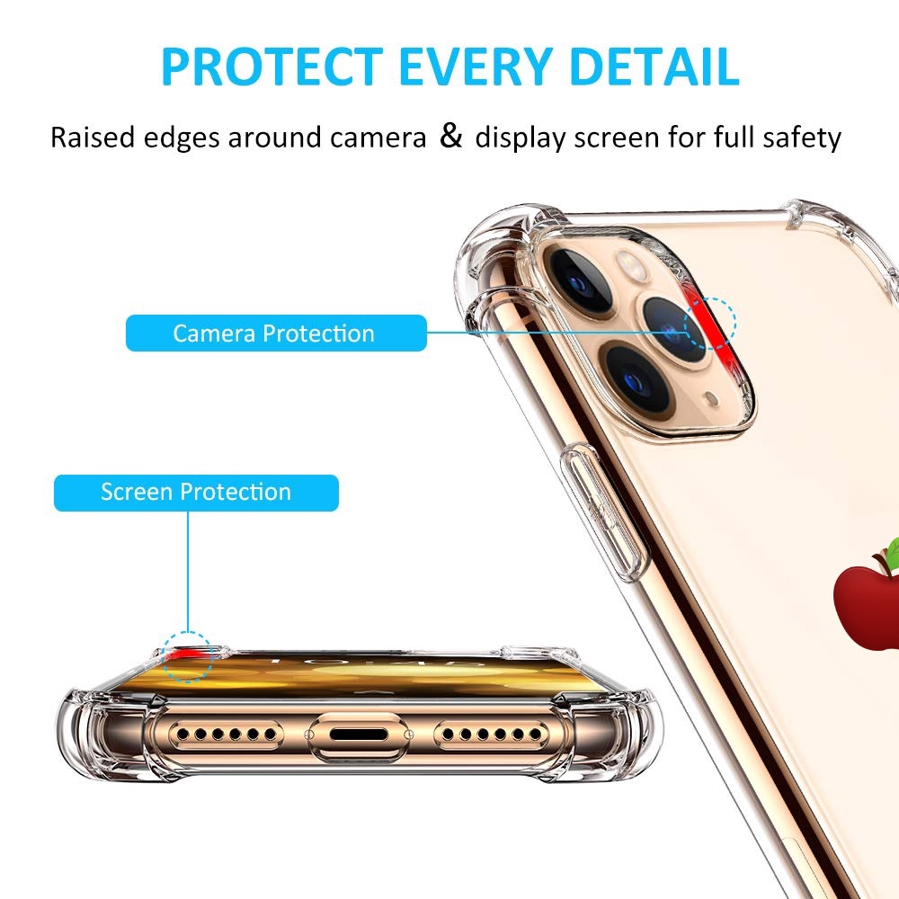 Ốp điện thoại TPU mềm trong suốt chống va đập cho for  iphone 11 Pro Max 6 7 8 Plus X XR XS