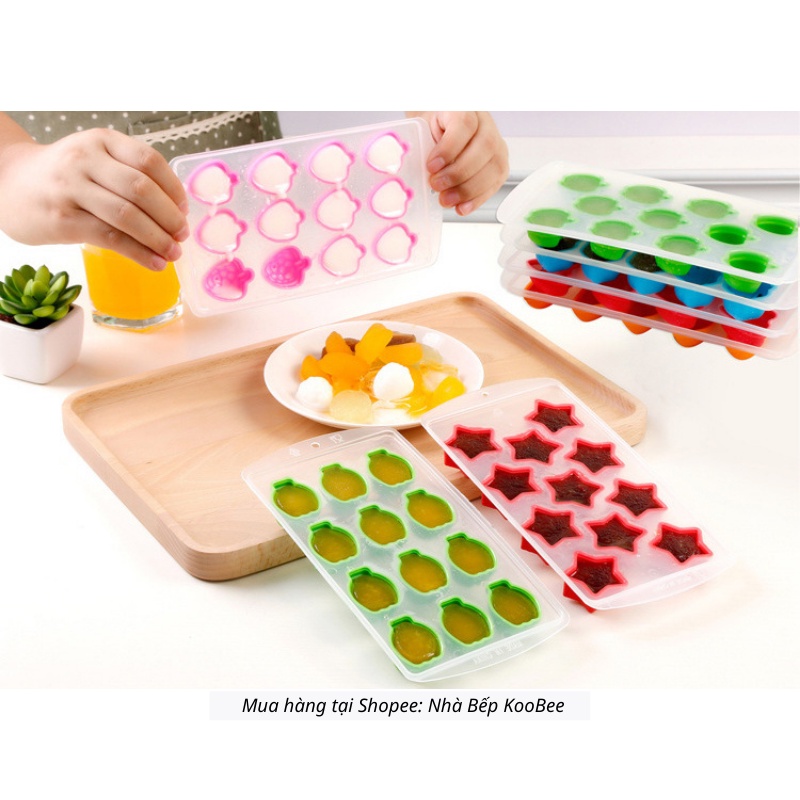 Khuôn làm thạch rau câu, thạch trà sữa 11 viên giải nhiệt mùa hè - Khay đá Silicon chịu nhiệt an toàn tiện dụng (KĐK04)