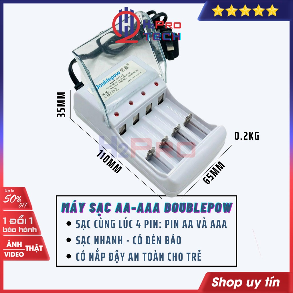 Pin Sạc Doublepow Aa 3200Mah 1.2V, Sạc Pin Chính Hãng Doublepow Cho Mic Không Dây, Máy Ảnh, Điều Khiển-H2Pro Tech