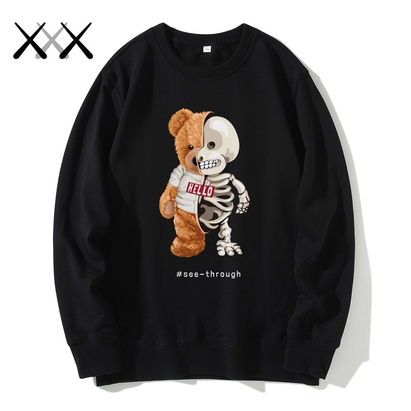 Áo Sweater phong cách Ulzzang Hàn Quốc tay dài họa tiết in hình Gấu Teddy cá tính CoolZ CZ605