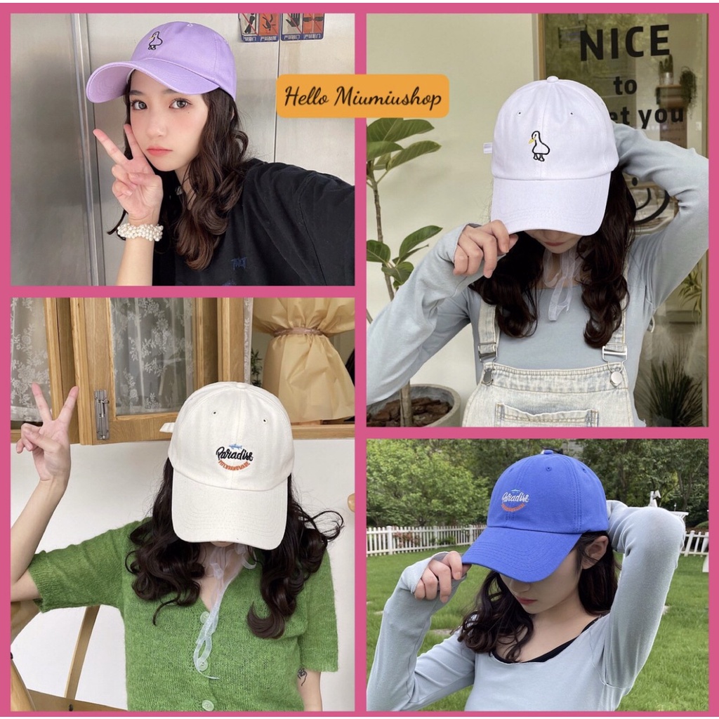 Mũ Nón lưỡi trai Unisex Nón  Dành Cho Nam Và Nữ Vải Cotton Thời Trang