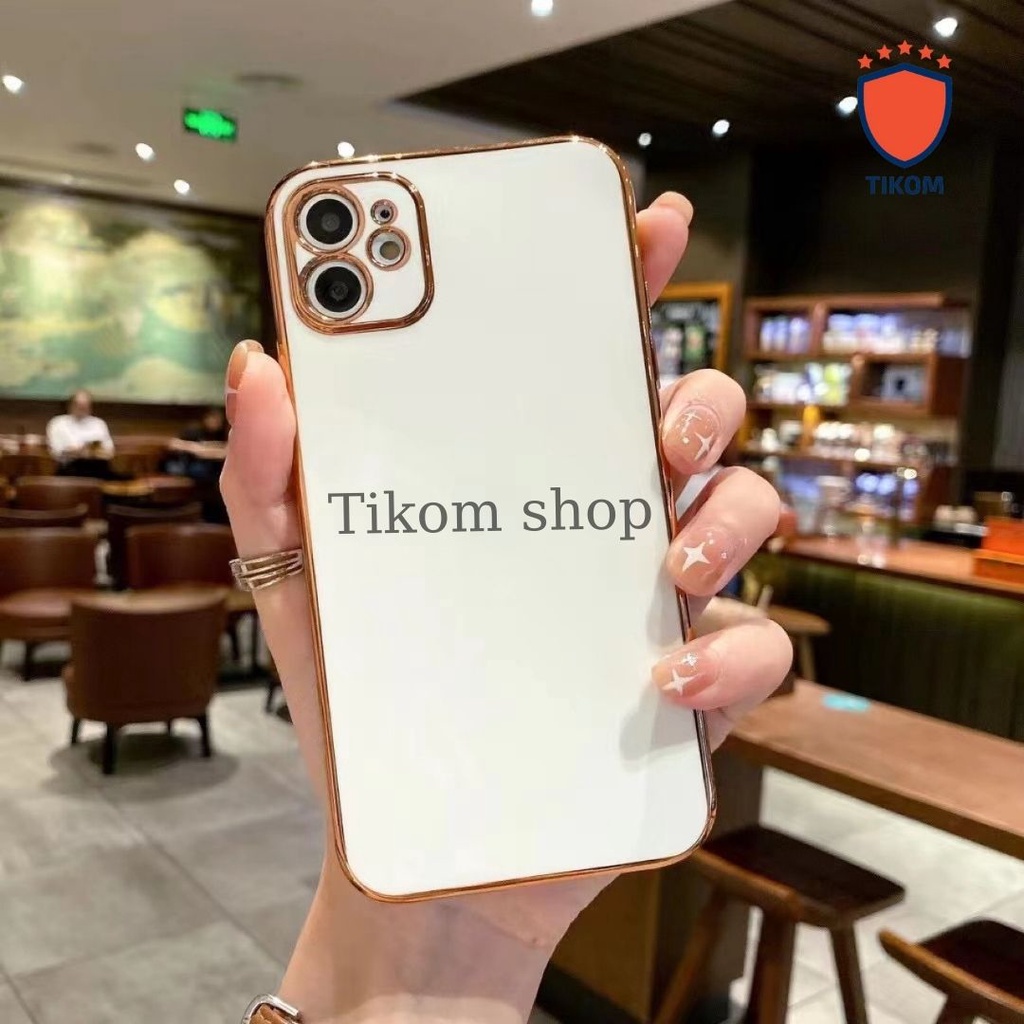 Ốp lưng iphone case viền mạ vàng x/xr/xs/11/11pro/11promax/12/12pro/12promax/12mini  - Tikom Shop
