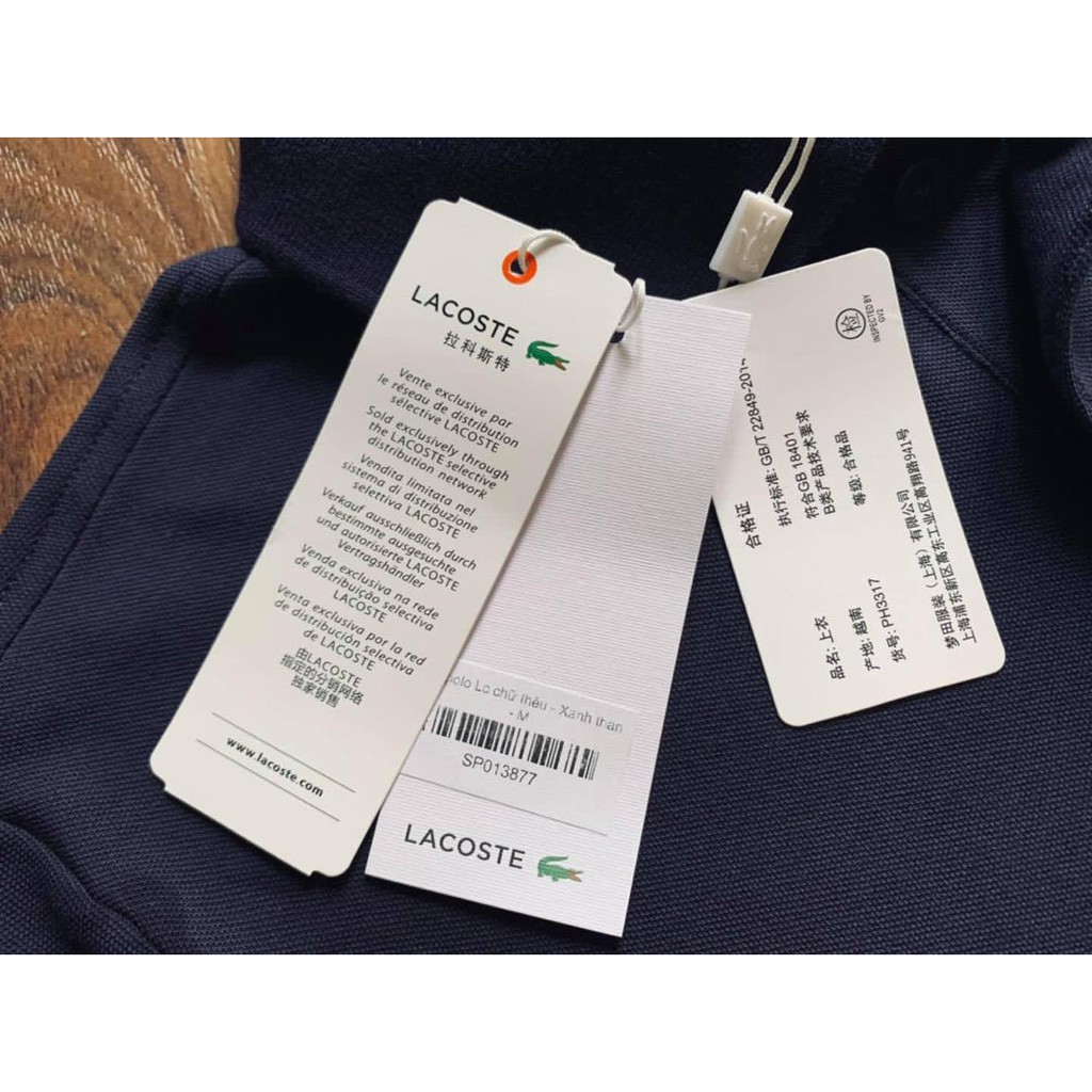 Áo polo cộc tay nam Lc chữ thêu