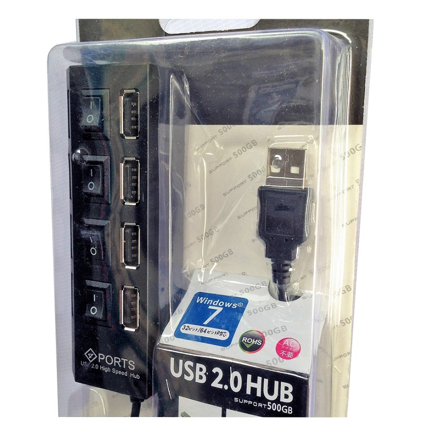 Hub Chia Cổng USB Từ 1 Ra 4 Có Công Tắc