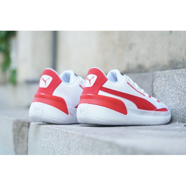 (AUTHENTIC 100%) Giày Sneaker Thể Thao Bóng Rổ PUMA CLYDE HARDWOOD WHITE/RED Chính Hãng