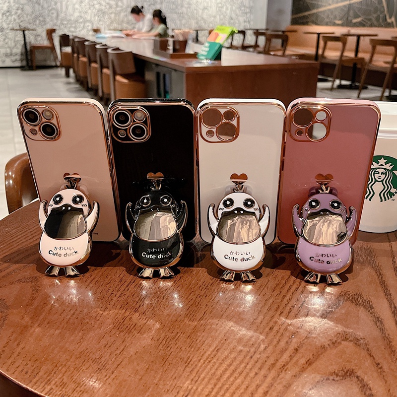 Ốp Điện Thoại Mềm Có Giá Đỡ Và Dây Đeo Ngắn Dễ Thương Cho OPPO Reno 8t 8 8z 7 4G 7z 6 6z 5G