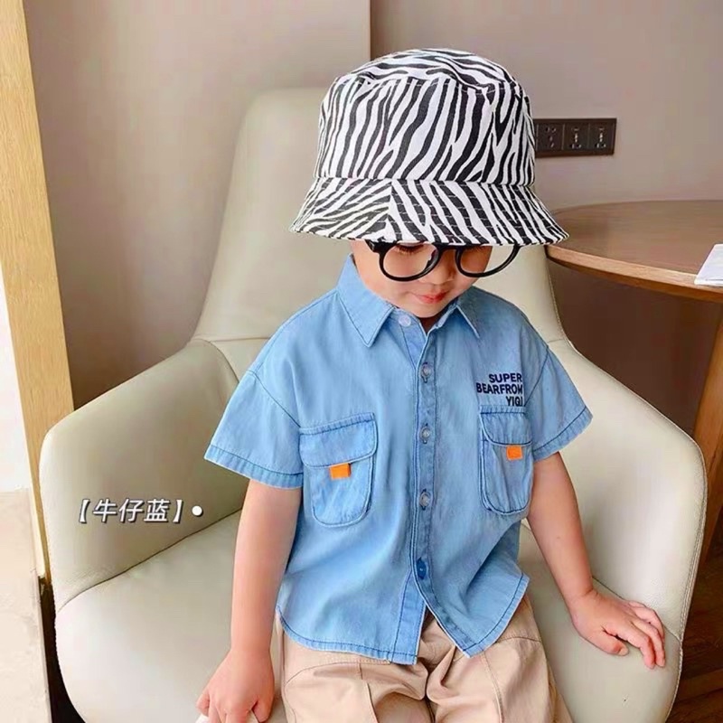 ÁO SƠ MI BÒ 2 TÚI SIÊU ĐẸP CHO BÉ