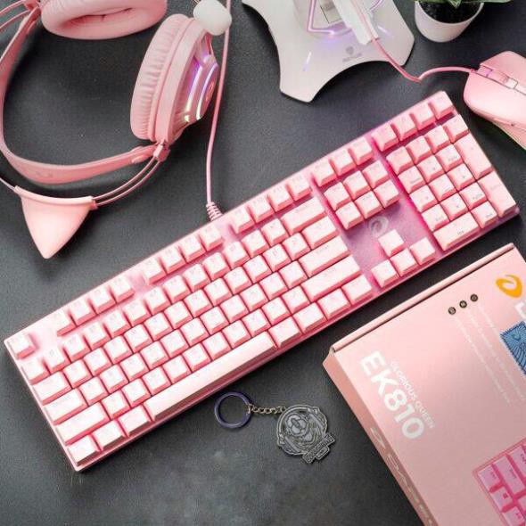 Combo Bộ Bàn Phím + Chuột + Tai Nghe + Lót Di Chuột Màu Hồng DAREU - Bộ bàn Phím Chuột Gaming Màu Pink