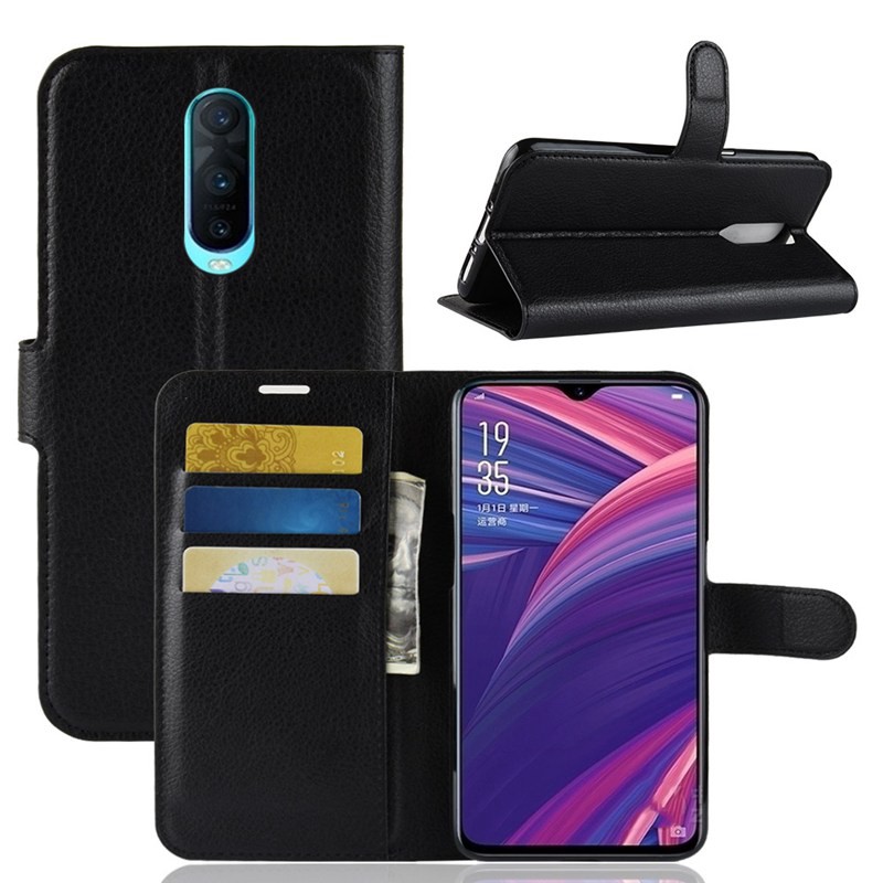 Bao da điện thoại có đế đỡ gấp và ngăn để thẻ cho Oppo R17 Pro / R17 | BigBuy360 - bigbuy360.vn