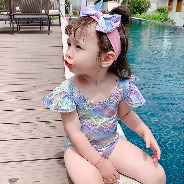 Bikini bé gái, bộ bơi liền thân nàng tiên cá dành cho bé gái 8-25kg