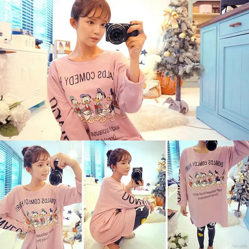 Bộ pijama dài tay in hoạt hình dễ thương