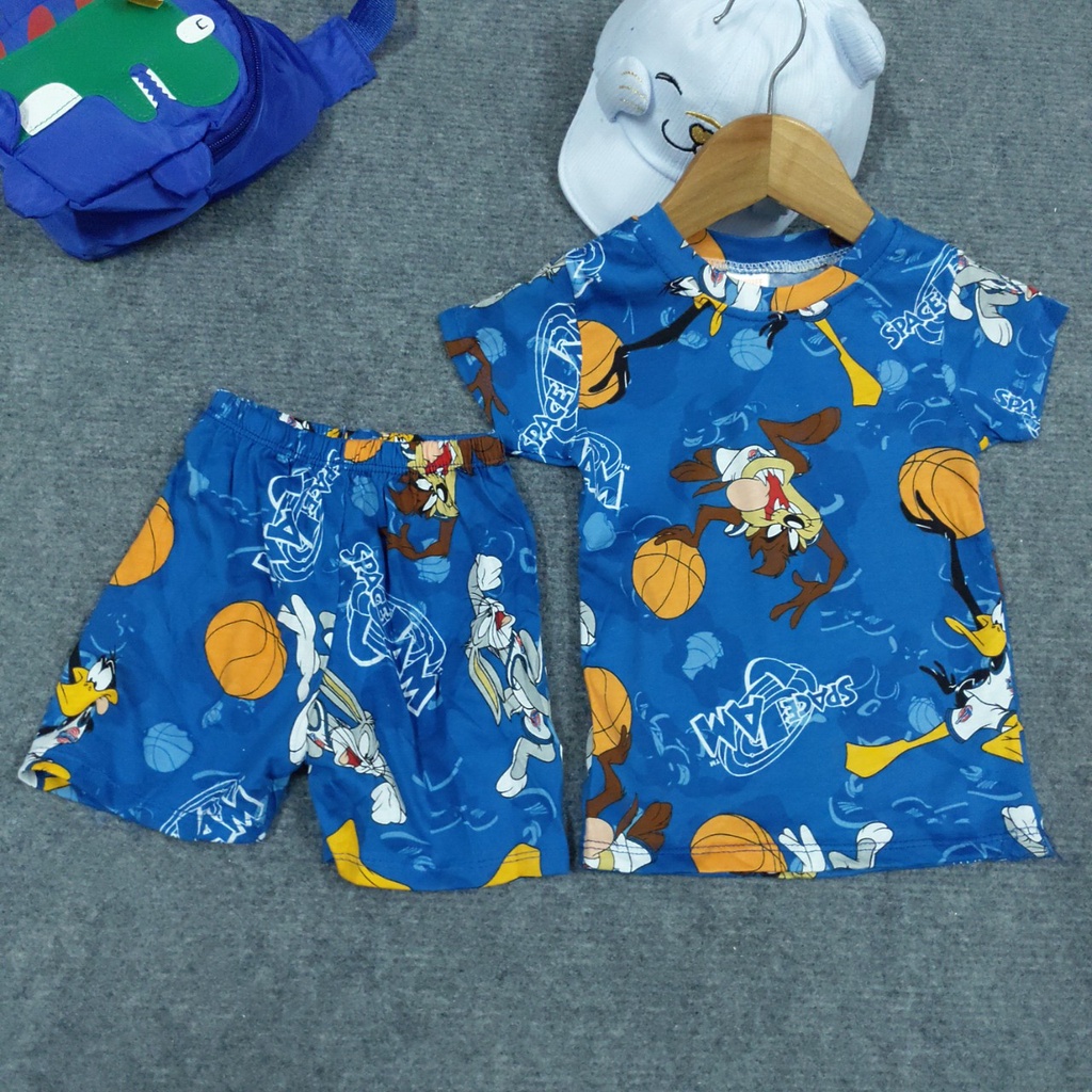Combo 3 bộ đồ lửng trẻ em từ (8-20kg), chất thun co giãn mềm, họa tiết nhiều màu dễ thương cho bé trai đi học, đi chơi
