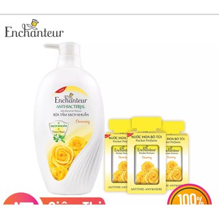 Sữa tắm sạch khuẩn Anti Bacterial Charming 650g + 3 nước hoa bỏ túi 18ml/hộp