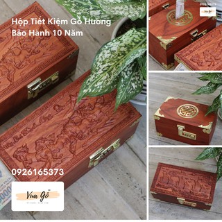 Hộp Tiết Kiệm Gỗ Hương - Bảo Hành 10 Năm [Khóa Mã Số]