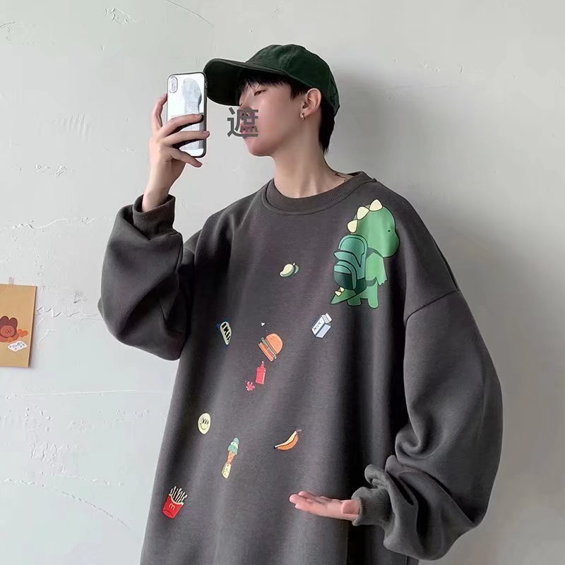 Áo len nỉ tay dài phong cách hiphop dáng rộng M-5XL thời trang Thu Đông cho mọi giới tính