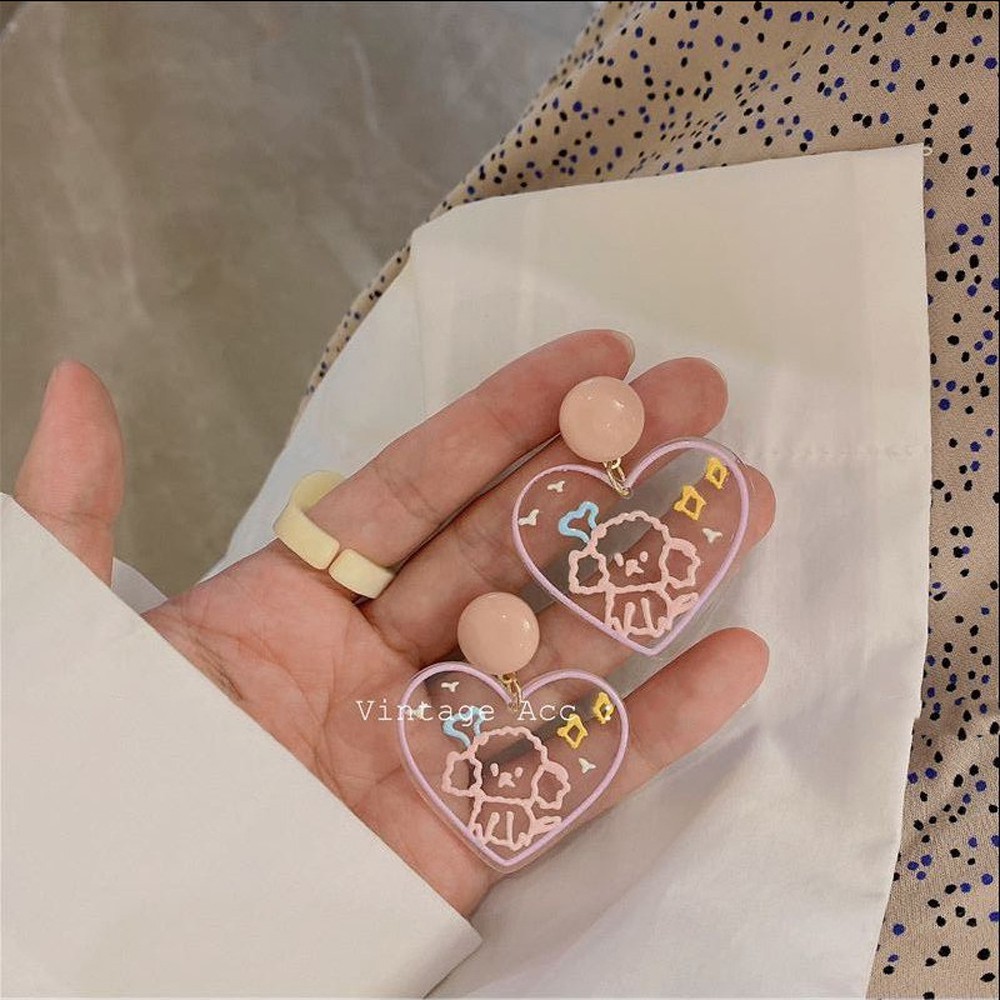 Khuyên tai thiết kế dễ thương phong cách vintage Hàn Quốc