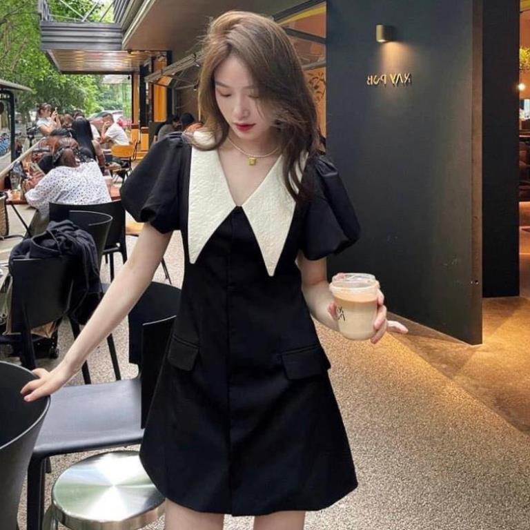 Váy Tiểu Thư - Đầm bầu Tiểu Thư Cổ V Túi 2 Bên Nhẹ Nhàng Sang Chảnh form rộng