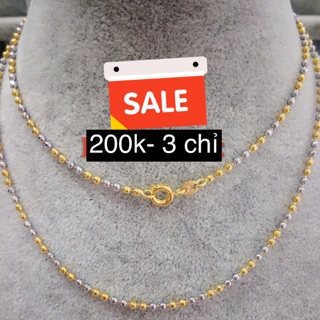 Dây chuyền vòng cổ nữ bi hai màu