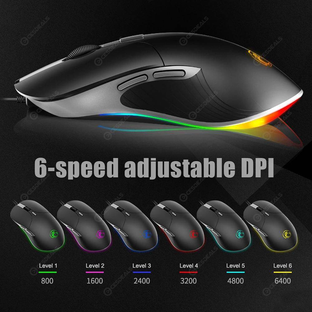 Chuột Gaming IMICE X6 6400 DPI - LED RGB Đổi Màu - Bảo hành 12 tháng !!!