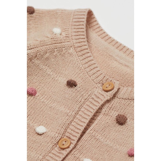 Ao khoác len chấm nâu HM bé gái