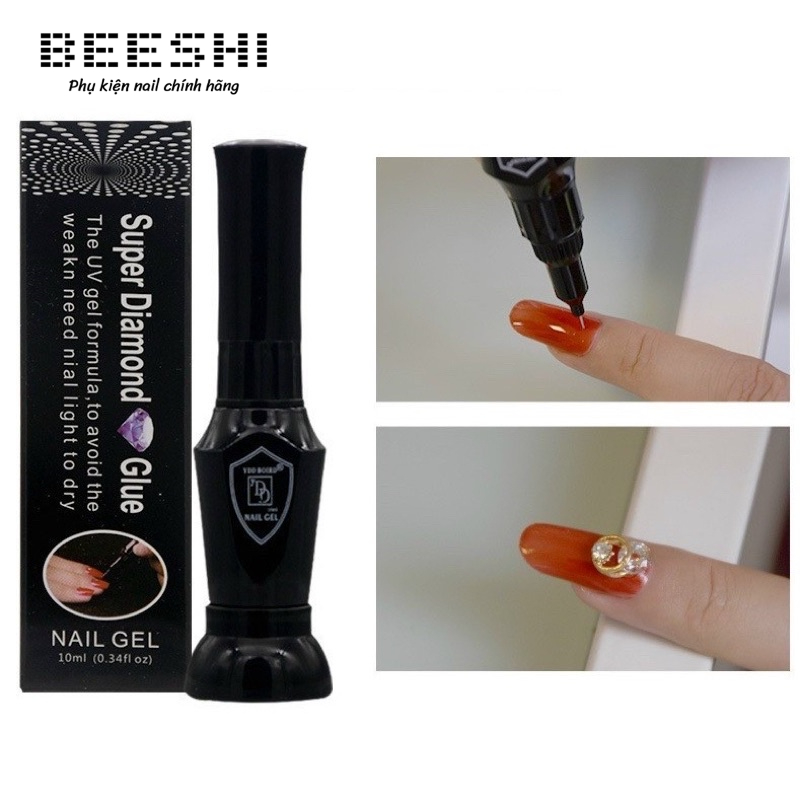 Bút gel đính đá, chiết chân keo siêu tốc 2 đầu- beeshi shop nail