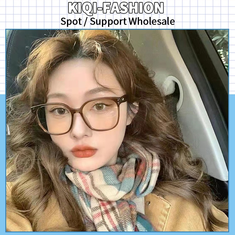 (KIQI-FASHION) COD Mắt Kính Chống Bức Xạ Gọng Vuông Thời Trang Cổ Điển Chất Lượng Cao Chống Ánh Sáng Xanh Có Thể Thay Thế Cho Máy Tính