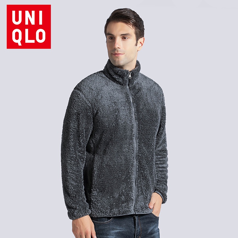 Uniqlo Áo Khoác Lông Cừu Hai Mặt Cổ Đứng Thời Trang Cho Nam Nữ