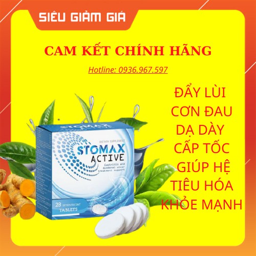 [CHÍNH HÃNG] STOMAX ACTIVE VIÊN SỦI ĐẨY LÙI VIÊM LOÉT DẠ DÀY TÁ TRÀNG,GIẢM ĐAU MẠNH NHANH HIỆU QUẢ AN TOÀN 100%