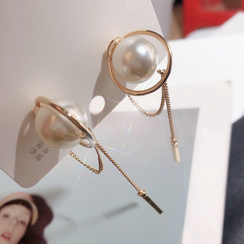 Đôi Bông Tai Dáng Dài Đính Ngọc Trai Xinh Xắn Cho Nữ