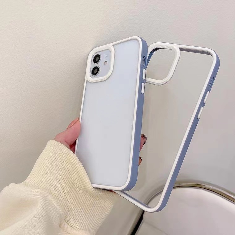 Ốp điện thoại trong suốt đơn giản chống sốc cho iPhone 13 11 12 Pro Max 7 8 Plus X XS MAX XR