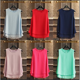 [ORDER] Áo voan nữ hai tầng có nhún cổ