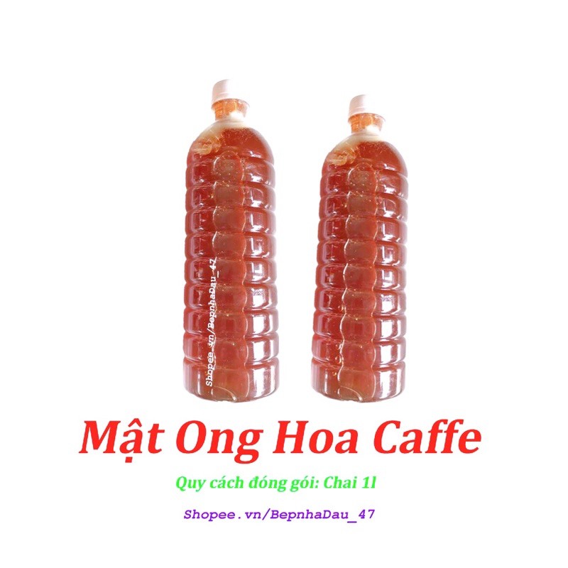 MẬT ONG HOA CAFE NHÀ NUÔI [MẬT VÀNG THƠM ĐẢM BẢO CHẤT LƯỢNG BAO TEST]. GIÁ TỐT CHAI 1 LÍT