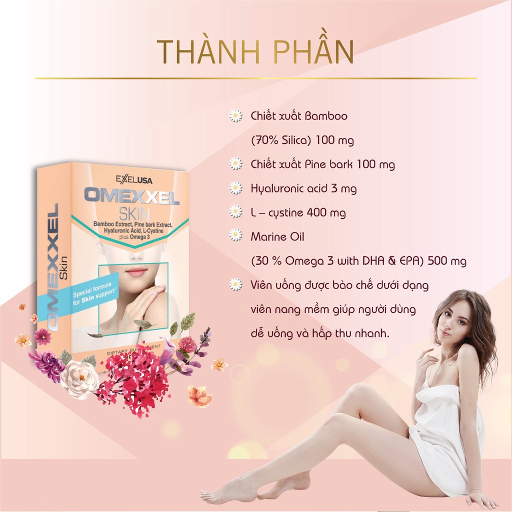 Combo 2 hộp viên uống trắng da, giảm thâm nám Omexxel Skin - 30 viên/hộp | BigBuy360 - bigbuy360.vn