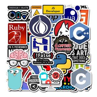 Bộ 50 miếng dán lập trình Java Php Linux Ubuntu Geek cho Laptop