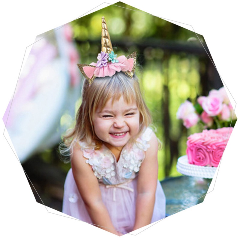 Băng Đô Tai Mèo Đính Sừng Kỳ Lân Đáng Yêu