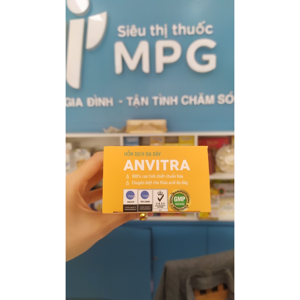 Hỗn dịch bảo vệ dạ dày ANVITRA - Giảm ợ chua, nóng rát. Bảo vệ niêm mạc dạ dày.