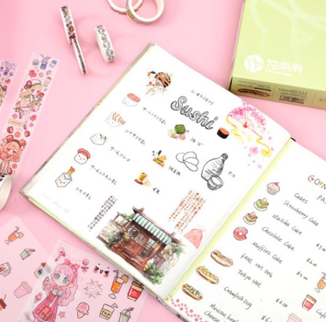 Băng dính họa tiết cute trang trí sổ, vở,... Combo Washi Tape xinh giá rẻ - Quà tặng dễ thương cho bạn bè, người thân