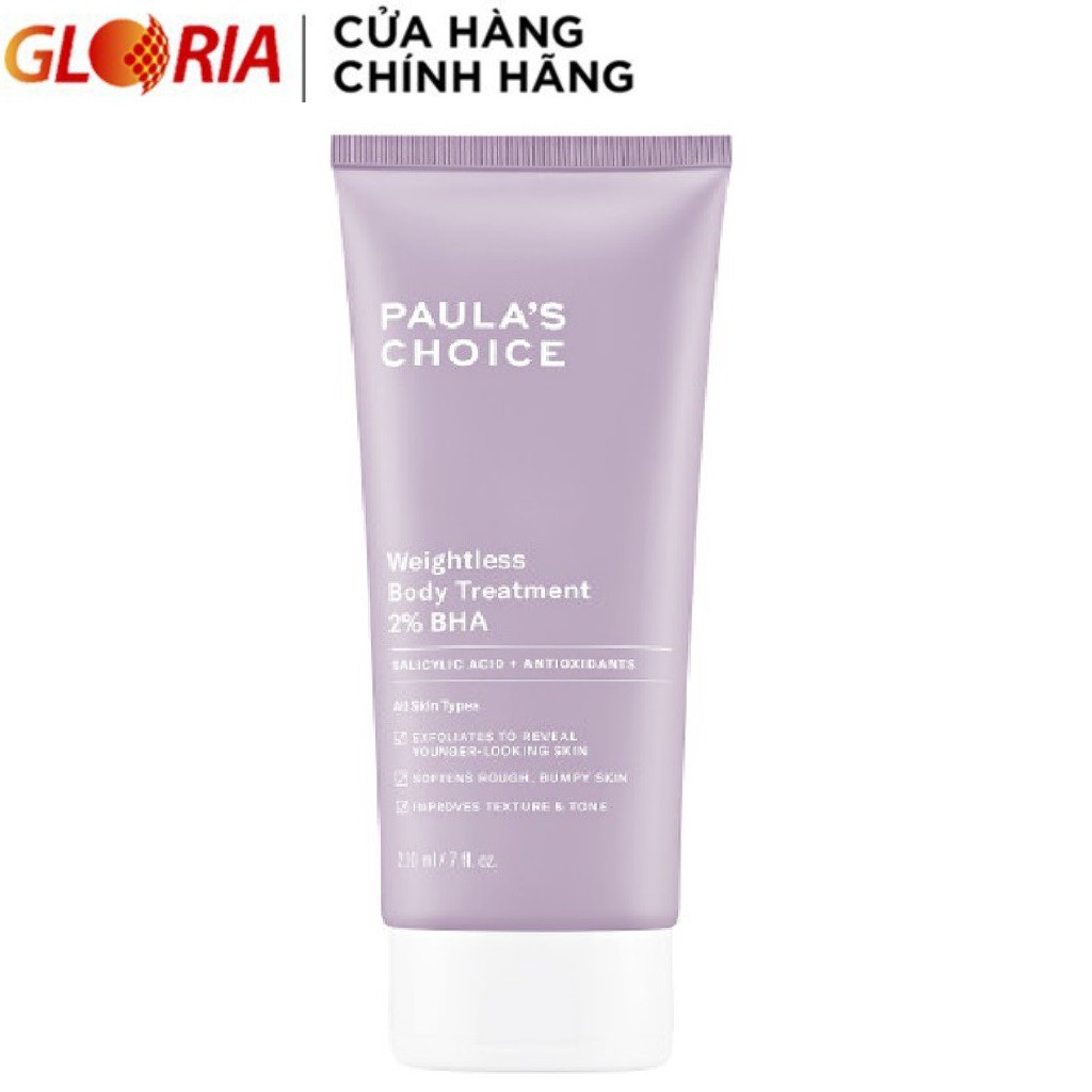Kem Dưỡng Thể Ngừa Viêm Lỗ Chân Lông Paula’s Choice Resist Weightless Body Treatment With 2% BHA 210ml