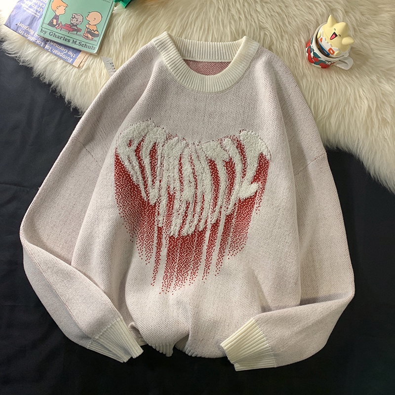 Áo len tay dài cổ tròn dáng rộng thời trang Hàn Quốc cho nam size M-2XL