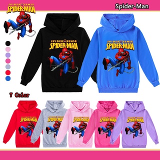 Áo Hoodie Tay Dài In Họa Tiết Hoạt Hình Người Nhện Thời Trang Mùa Xuân Cho Bé