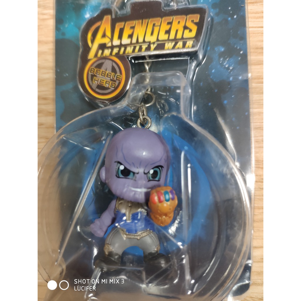 Mô hình, móc khóa Avenger Thanos chibi cổ lò xo