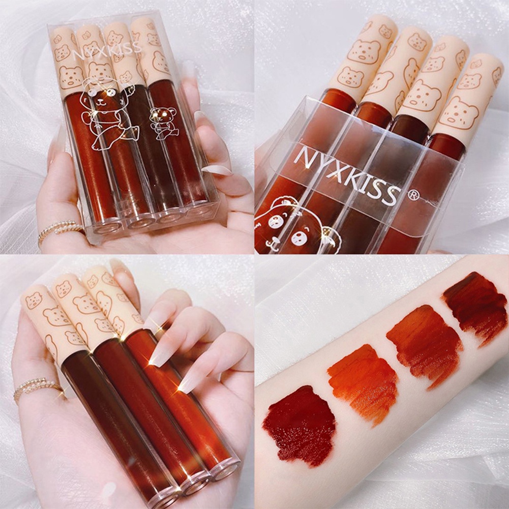 Set 4 Son Môi Dạng Lỏng NYX Không Dính Lâu Trôi Màu Sắc Thời Trang