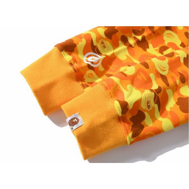 Mới Cổ Điển BAPEee X PUBG Cam Ngụy Trang Áo Len Nam Nữ Cá Mập Đầu Khỉ Vàng Sa Mạc Jakets