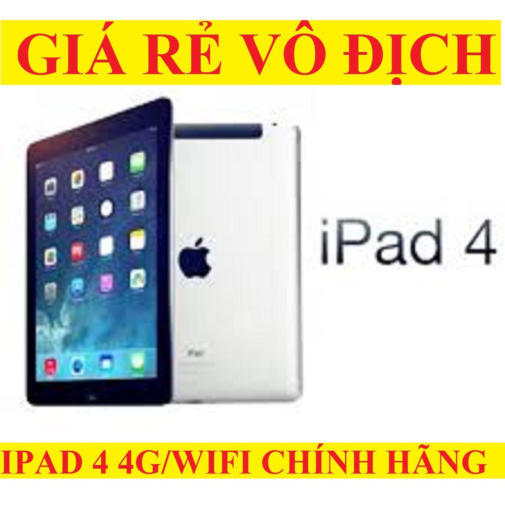 Máy Tính Bảng Apple IPAD 4 32G bản Xài 4G/Wifi, Full Zalo Facebook Youtube