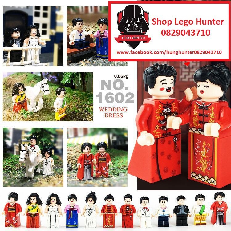 Lego Minifigures Combo 12 nhân vật nam nữ mặc áo cưới các nền văn hóa