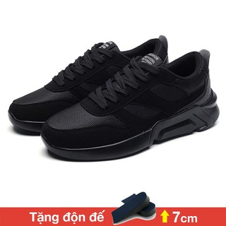 Giày sneaker nam tăng chiều cao, Tăng 7cm chiều cao với 2 màu ghi sang trọng và đen cá tính Hot 2019